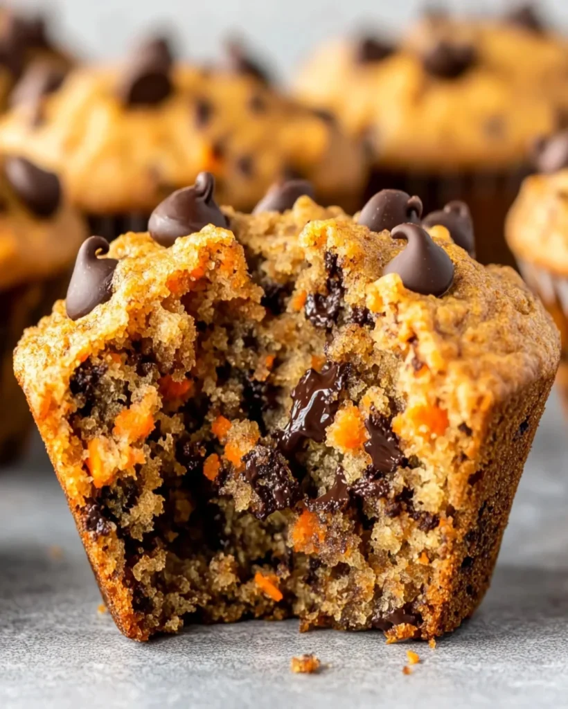Feuchte Schokoladenstückchen-Möhrenmuffins