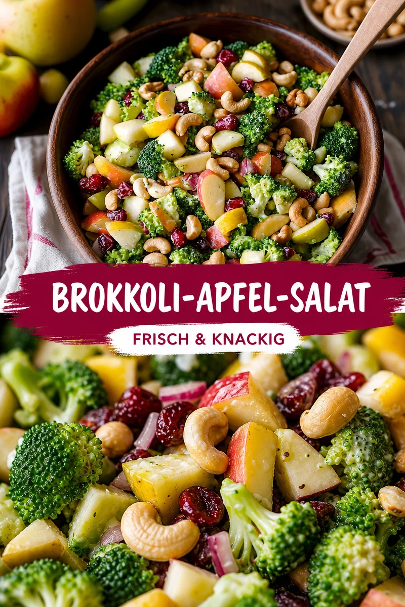 Frischer und leckerer Brokkolisalat mit Cashewnüssen und Früchten - Entdecke den perfekten Brokkolisalat für einen frischen Genuss! Mit knackigem Brokkoli, gerösteten Cashewnüssen, süßem Apfel, reifer Birne und aromatischen Cranberries ist dieser Salat ein Highlight für jede Mahlzeit. Ideal für Partys oder als gesunde Beilage. Mach ihn jetzt nach und verwöhne deine Gäste! Probiere es aus! #Brokkolisalat #GesundeErnährung #LeckereRezepte