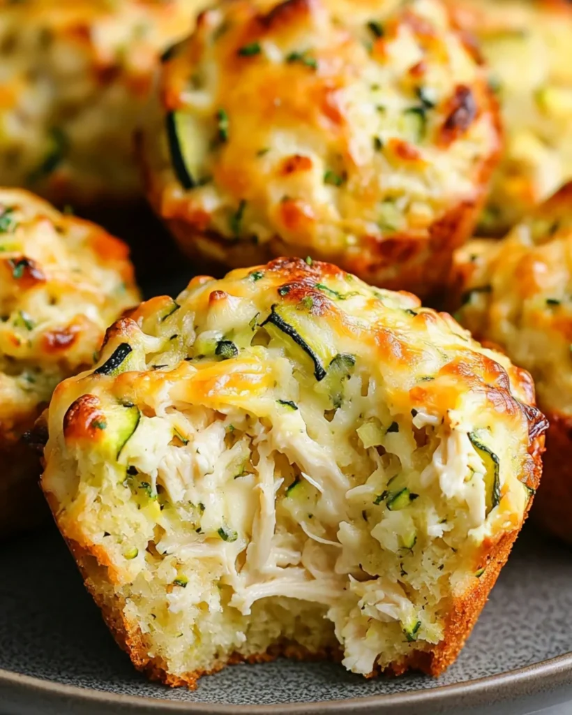 Herzhafte Hähnchen‑Käse‑Zucchini‑Muffins