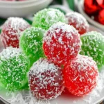 Jello-Kugeln Rezept mit Kokos und Vanille auf einem Teller serviert