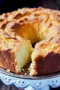 Köstlicher Kokos-Käsekuchen mit Kokosraspeln auf einem Teller.