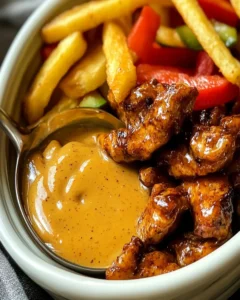 Cremige Chick-fil-A-Sauce mit Honig-Senf-Note in einem kleinen Glas