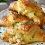 Krisp Hähnchen-Füllröllchen mit Käse auf einem Teller angerichtet