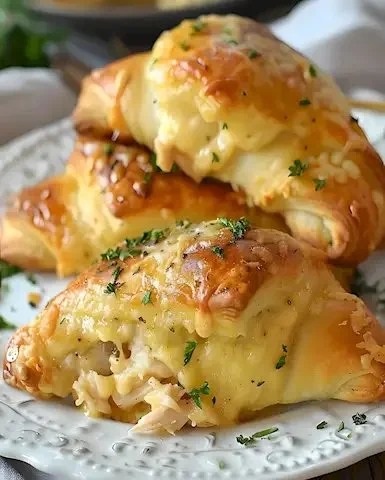 Krisp Hähnchen-Füllröllchen mit Käse auf einem Teller angerichtet