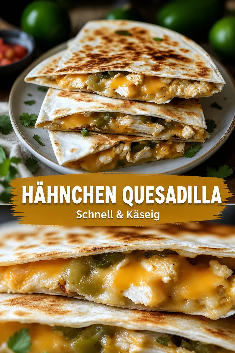 Schnelle Käse-Hähnchen-Quesadillas für deinen nächsten Abend mit Freunden - Erlebe den unwiderstehlichen Geschmack dieser Käse-Hähnchen-Quesadillas, die perfekt für deinen nächsten gemütlichen Abend mit Freunden sind! Schnell zubereitet und einfach lecker, wirst du sie lieben. Probiere das einfache Rezept und zaubere im Handumdrehen ein köstliches Gericht! Bereite sie mit frischem Gemüse und geschmolzenem Käse zu. Klicke hier für das vollständige Rezept! #Quesadillas #EinfacheRezepte #KäseHähnchen