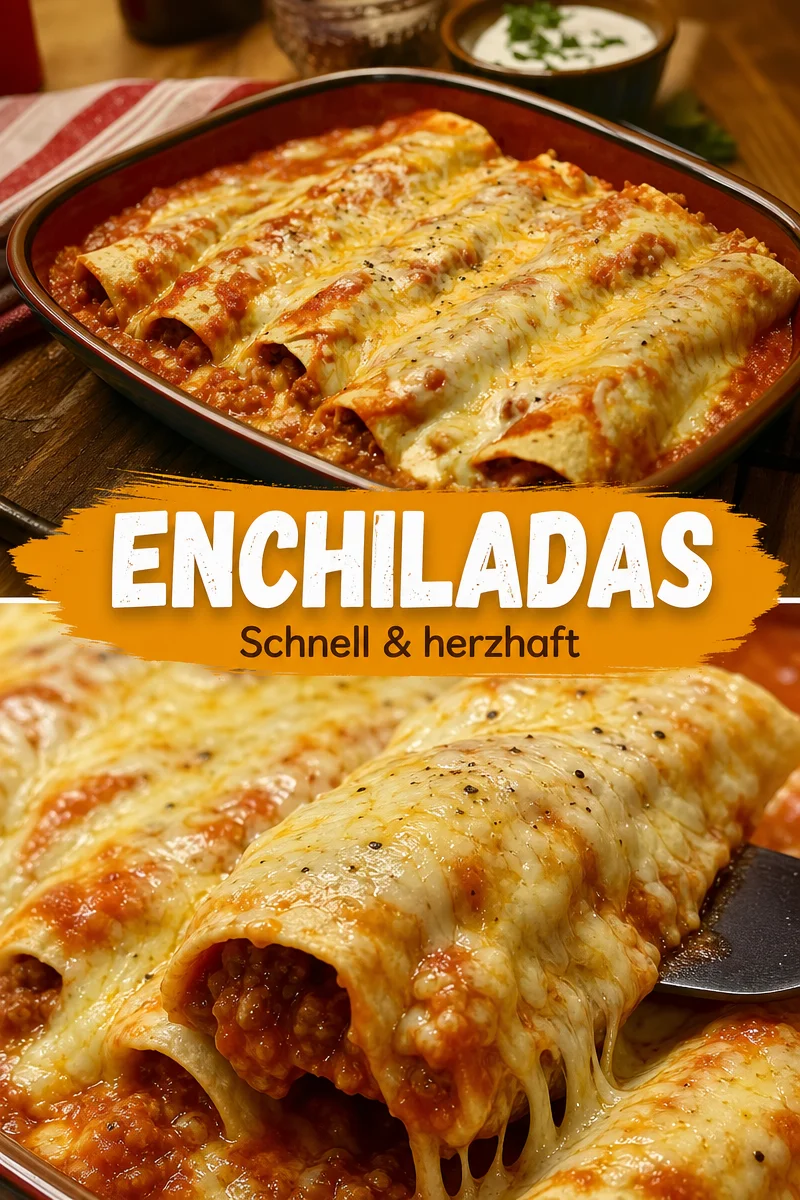 Unwiderstehliche Rindfleisch-Enchiladas – Ein Rezept für Feinschmecker! - Entdecke das Rezept für köstliche Rindfleisch-Enchiladas, die deine Geschmacksnerven verwöhnen! Zarte Tortillas gefüllt mit würzigem Rinderhack und überbacken mit Käse. Perfekt für ein sättigendes Abendessen oder ein geselliges Beisammensein. Probiere es jetzt aus und überrasche deine Familie! Lass dich inspirieren und entdecke weitere deftige Rezepte! #Enchiladas #Rezeptideen #MexikanischeKüche