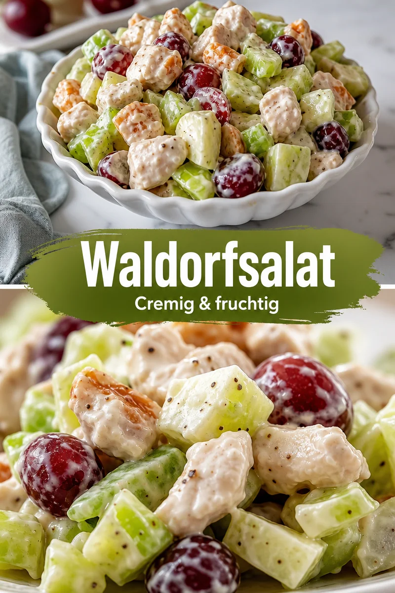 Waldorfsalat mit Hähnchen: der perfekte Genuss für jeden Anlass - Entdecken Sie mit unserem Waldorfsalat mit Hähnchen eine köstliche Kombination, die bei jedem Anlass begeistert! Frische Äpfel, zartes Hähnchen und knusprige Walnüsse vereinen sich in einer cremigen Sauce zu einem wahren Genuss. Ob als leichtes Mittagessen oder bei der nächsten Grillparty, dieser Salat sollte nicht fehlen. Lassen Sie sich inspirieren und genießen Sie diesen Klassiker! Jetzt ausprobieren! #Salatrezepte #Waldorfsalat #Hähnchen