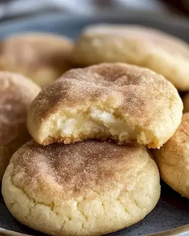 Weiche Cinnamon Cream Cheese Kekse mit Zimt auf einem Teller