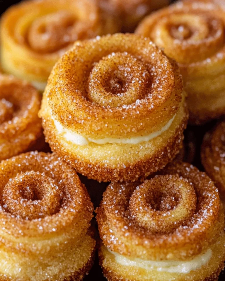 Weiche Donut-Kekse mit Cheesecake-Füllung und Zimt-Zucker-Beschichtung auf einem Teller