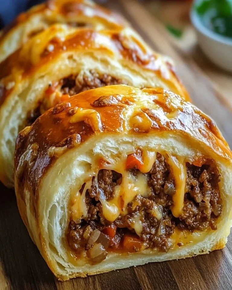 Weiches Brot gefüllt mit saftigem Rindfleisch und Käse