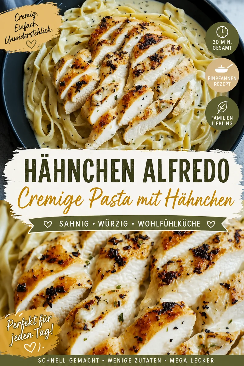 Cremiges Fettuccine Alfredo mit Hähnchen – Schnell und Einfach Kochen - Entdecke den cremigen Genuss von Fettuccine Alfredo mit Hähnchen – ein Klassiker für jede Küche. Perfekt, wenn du in Eile bist oder einfach Lust auf etwas Leckeres hast. Folge unserem einfachen Rezept und verwöhne deine Familie mit diesem schmackhaften Gericht! Probiere es heute aus und teile deine Kreation mit uns! #FettuccineAlfredo #schnelleRezepte #Hähnchen