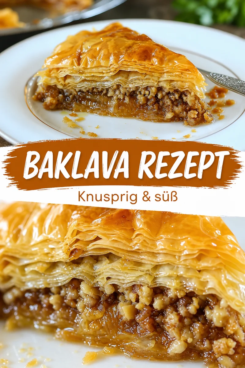 Erlebe die Vielfalt klassisches Baklava – süß und unwiderstehlich! - Tauche ein in die unwiderstehliche Welt des klassischen Baklava! Dieses köstliche Dessert mit zartem Filo-Teig und knackigen Walnüssen begeistert jeden Anlass. Zubereitet mit einfachsten Zutaten und einer süßen Sirup-Note, wird dieses Rezept der Star deiner nächsten Feier. Probiere es jetzt aus und überwältige deine Gäste! #Baklava #DessertRezept #Süßigkeiten