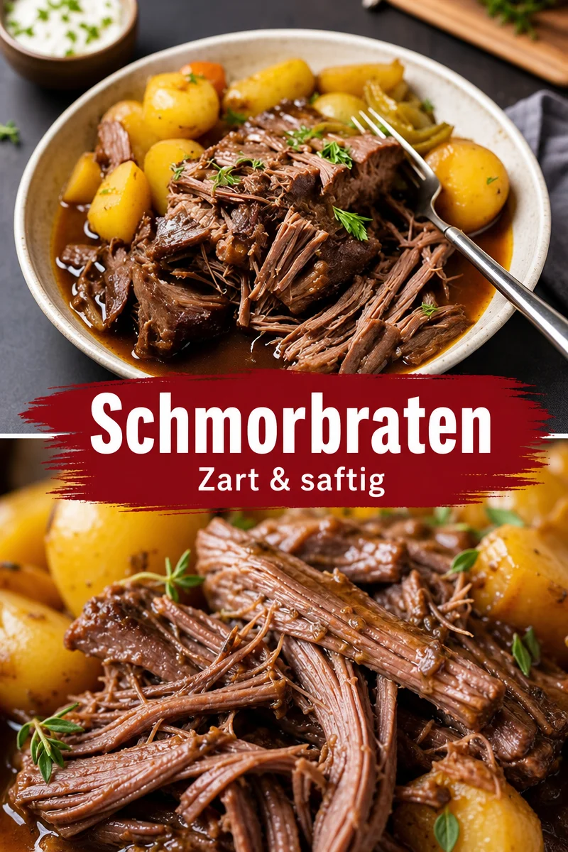 Genieße den perfekten gemütlichen Rinderbraten für jedes Festmahl - Entdecke unser Rezept für einen gemütlichen Rinderbraten, der nicht nur den Gaumen verwöhnt, sondern auch warme Erinnerungen weckt. Mit saftigem Fleisch, aromatischen Gemüse und einer leckeren Brühe serviert, ist dieses Gericht ideal für Familienfeiern oder einen besonderen Abend. Koche mit Liebe und teile diesen Gaumenschmaus mit deinen Liebsten. Probiere es noch heute aus! #Rinderbraten #Hausmannskost #Festmahl