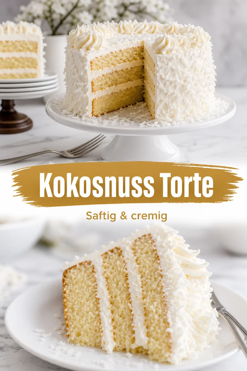 Himmlischer Kokos-Torten-Kuchen für besondere Anlässe - Genießen Sie den perfekten Kokos-Torten-Kuchen, der mit jedem Bissen begeistert. Diese himmlische Delikatesse ist ideal für Geburtstagsfeiern, Hochzeiten oder einfach für ein süßes Vergnügen zu Hause. Erfahren Sie, wie Sie diesen feuchten Kuchen leicht selbst backen können und bringen Sie ein Stück tropischen Genuss auf Ihren Tisch. Lassen Sie sich inspirieren und probieren Sie es aus! #KokosKuchen #DessertRezepte #BackenLeicht