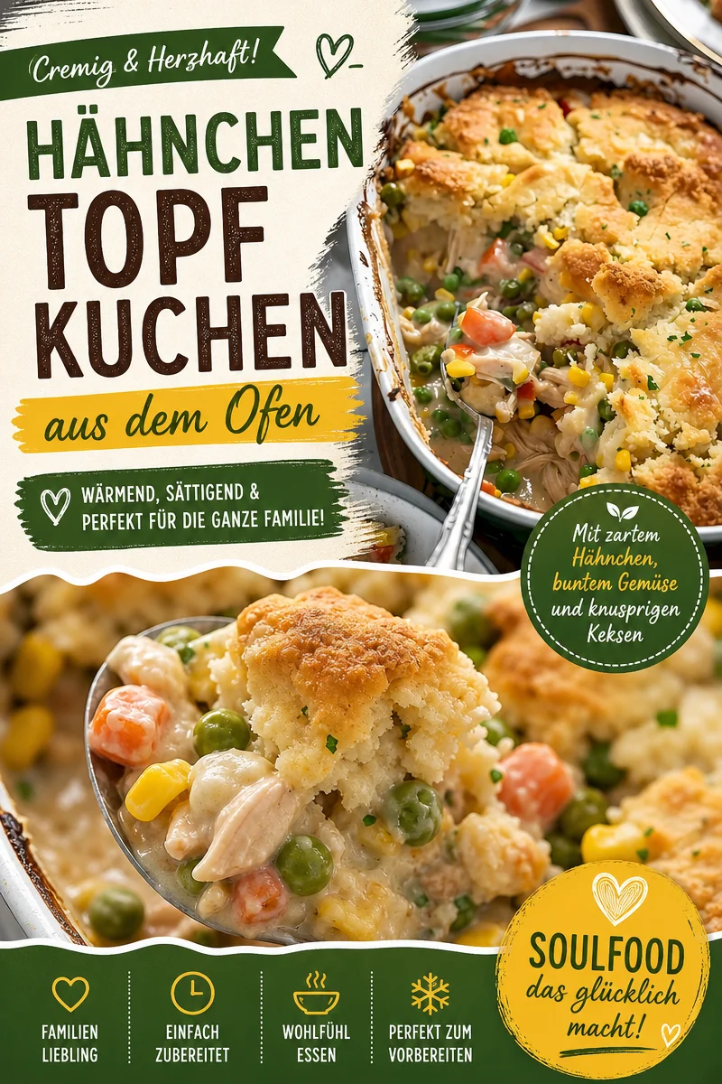 Köstlicher Hähnchenkobbler: Das perfekte Wohlfühlessen für jeden Anlass - Entdecke unser einfaches Rezept für einen köstlichen Hähnchenkobbler - das perfekte Wohlfühlessen! Zartes Hähnchen trifft auf fluffigen Teig und ist in weniger als einer Stunde zubereitet. Ideal für ein gemütliches Abendessen mit Freunden oder Familie. Probiere es aus und verwöhne deine Lieben mit diesem herzhaften Gericht! Klicke hier für das Rezept! #Hähnchenkobbler #Wohlfühlessen #EinfachKochen