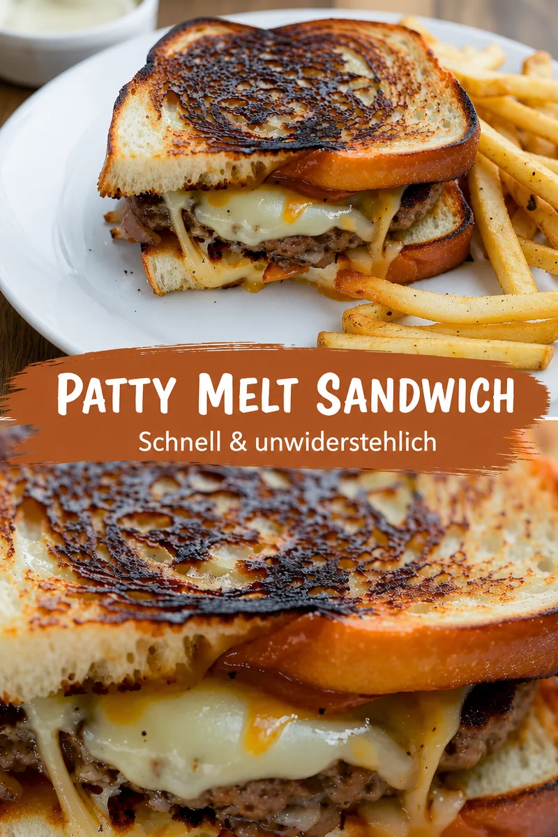 Klassischer Patty Melt: Ein unwiderstehliches Sandwich für den perfekten Genuss - Erlebe den köstlichen Genuss eines klassischen Patty Melts. Dieses Sandwich vereint zartes Rindfleisch, geschmolzenen Emmentaler und karamellisierte Zwiebeln auf knusprigem Rübenbrot. Ideal für ein schnelles Abendessen oder als besonderer Snack. Lass dir dieses Geschmackserlebnis nicht entgehen! Jetzt ausprobieren und deinen Gaumen verwöhnen. #PattyMelt #sandwichgeschmack #leckeresessen