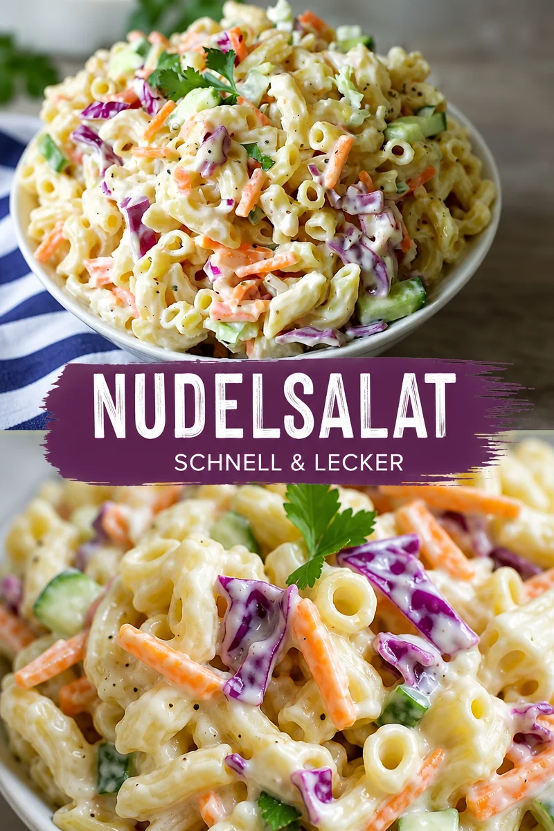 Koleslaw Nudelsalat: Ein erfrischendes Grillparty Rezept - Entdecken Sie den Koleslaw Nudelsalat – eine perfekte Kombination aus knackiger Frische und cremiger Textur, ideal für Ihre nächste Grillparty oder als erfrischende Beilage! Dieses einfache Rezept vereint köstliche Zutaten und ist schnell zubereitet. Lassen Sie diesen Salat im Kühlschrank ziehen, damit die Aromen perfekt zur Geltung kommen. Holen Sie sich jetzt das Rezept und beeindrucken Sie Ihre Gäste! #KoleslawNudelsalat #Grillparty #Rezeptideen