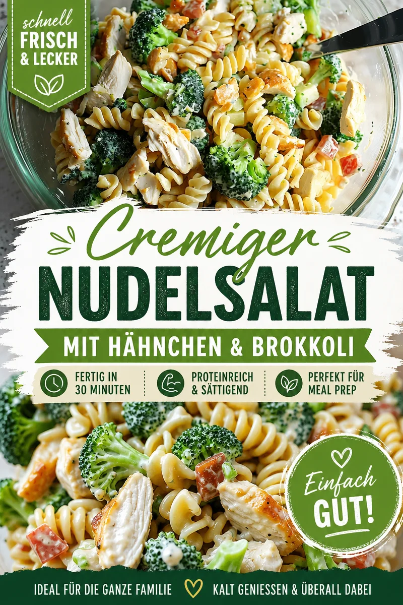 Leckerer Hühnchen-Brokkoli-Pasta-Salat für jeden Tag - Entdecke diesen leckeren Hühnchen-Brokkoli-Pasta-Salat, der perfekt für warme Tage ist! Schnell zubereitet und voller Geschmack, ist er die ideale Wahl für ein gesundes Mittagessen oder Abendessen. Probiere unser einfaches Rezept und lade deine Freunde zu einem Grillabend ein! Jetzt nachkochen und genießen! #HühnchenSalat #PastaRezept #GesundeErnährung
