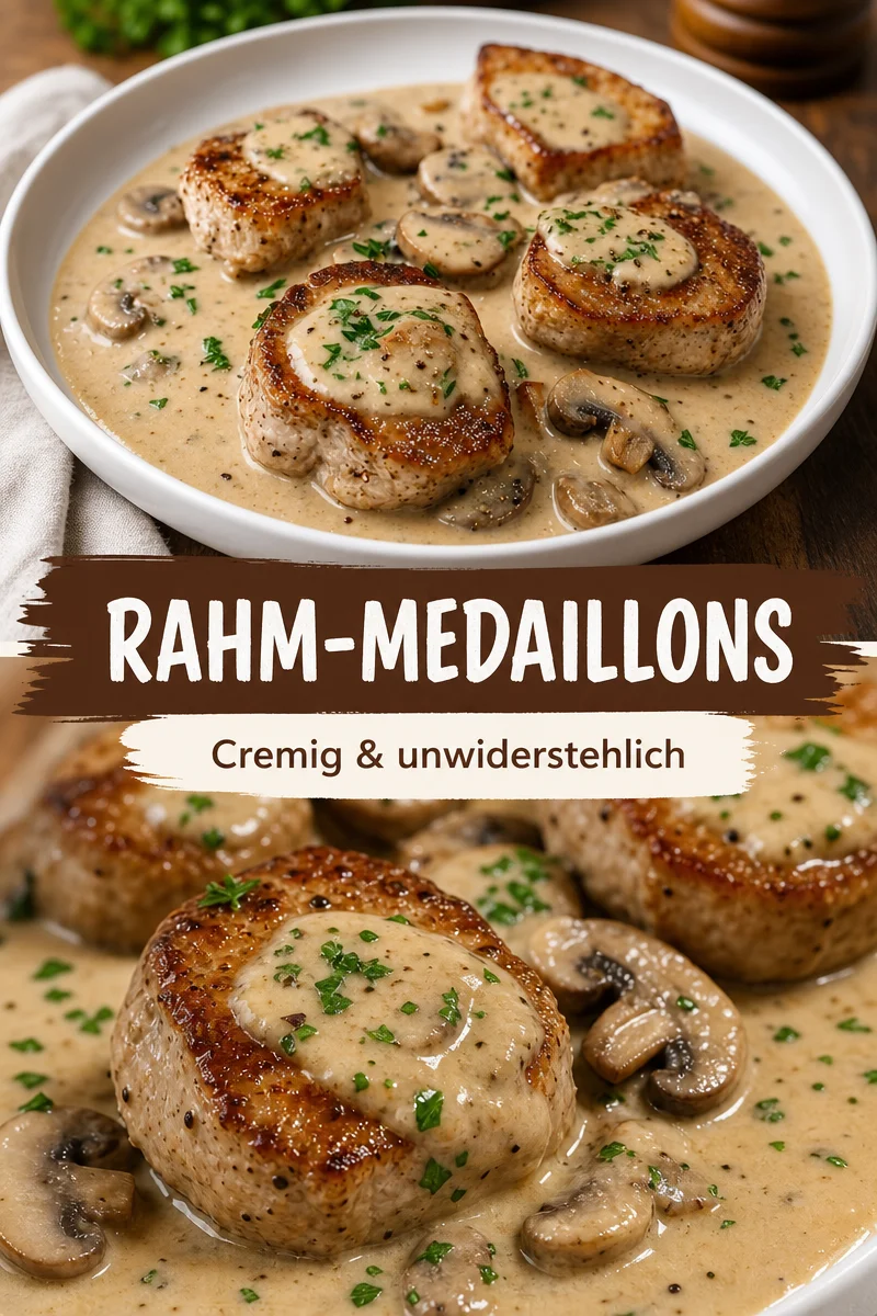 Rahm-Medaillons: Ein unwiderstehliches Rezept für festliche Dinner - Entdecke das köstliche Geheimnis der Rahm-Medaillons – zartes Fleisch in cremiger Sauce, perfekt für dein nächstes Festessen oder ein gemütliches Abendessen. Hol dir die besten Tipps für die Zubereitung und beeindrucke deine Gäste! Probiere es jetzt aus und genieße jeden Biss. #RahmMedaillons #Kochrezept #LeckerEssen