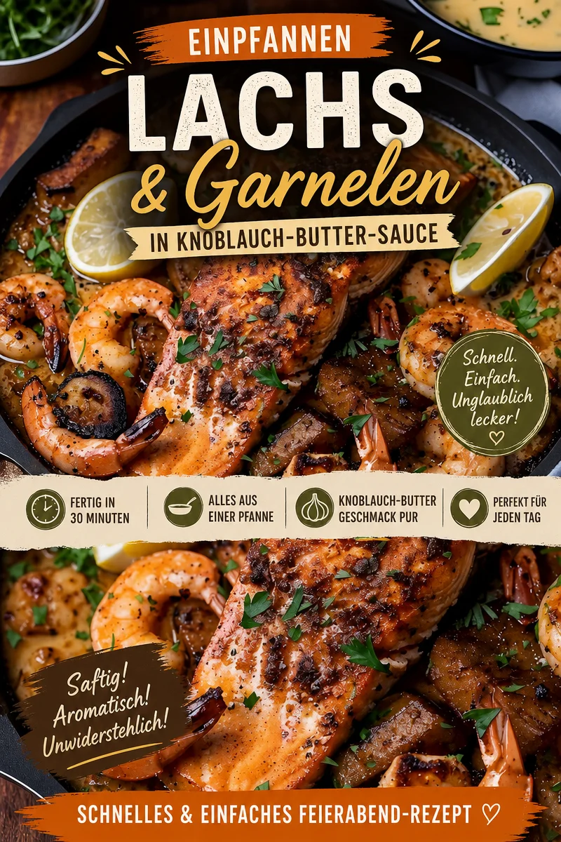 Schneller Cajun-Lachs und Garnelen für dein Abendessen - Entdecke das Rezept für unseren Schnellen Cajun-Lachs-und-Garnelen-Express! In nur wenigen Minuten bereit, ist dieses Gericht perfekt für aromatische Genussmomente. Ideal für alle, die schnelle, gesunde und leckere Abendessen lieben. Probiere es aus und überrasche deine Familie! Teile deine Kreation mit uns! #CajunEssen #SchnelleRezepte #Meeresfrüchte
