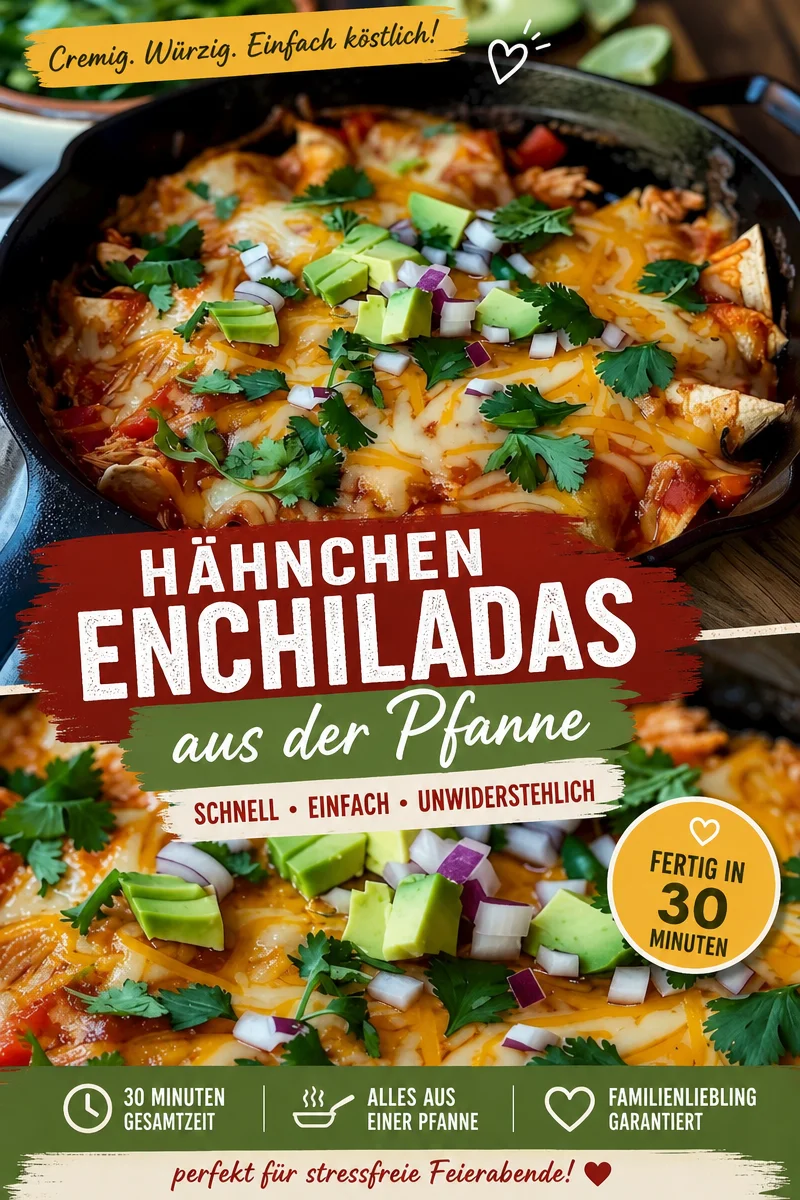 Schnelles Hühnchen-Enchilada-Skillet: Ein einfaches Rezept für Hühnerliebhaber - Entdecke das köstliche Hühnchen-Enchilada-Skillet, perfekt für eine schnelle und geschmackvolle Mahlzeit. Dieses einfache Rezept vereint die besten Aromen Mexikos in einem einzigen Pfannengericht, das in weniger als 30 Minuten zubereitet ist. Ideal für Hühnerliebhaber, die wenig Zeit haben. Probiere es heute aus und genieße ein unvergessliches Abendessen! #HühnchenRezept #SchnelleGerichte #MexikanischeKüche