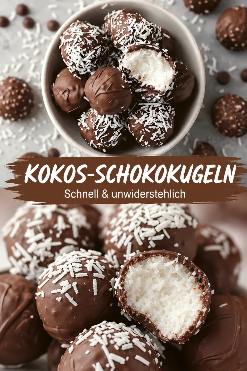 Verführerische Schokoladen Kokos Kugeln: Das perfekte Dessert für jeden Anlass - Entdecken Sie ein köstliches Rezept für Schokoladen Kokos Kugeln, die bei jedem Anlass begeistern! Diese himmlischen kleinen Bällchen aus Kokos, Mandelmehl und geschmolzener Schokolade sind einfach zuzubereiten und eine süße Belohnung für den Gaumen. Holen Sie sich die Schritt-für-Schritt-Anleitung und verwöhnen Sie sich selbst! Probieren Sie es jetzt aus! #DessertRezepte #KokosKugeln #Schokoladenliebe