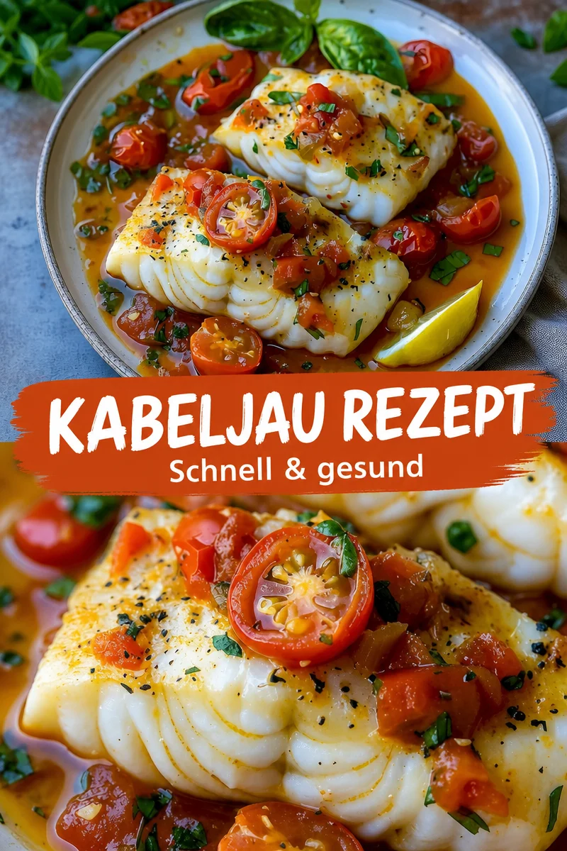 Verführerischer Kabeljau in Tomaten-Zitronen-Butter-Sauce schnell zubereiten - Entdecken Sie unser köstliches Rezept für Kabeljau in einer feinen Tomaten-Zitronen-Butter-Sauce! Dieses Gericht kombiniert zarte Fischfilets mit einer luxuriösen Sauce aus frischen Zutaten, die Ihre Geschmacksknospen verwöhnen werden. Perfekt für ein schnelles und einfaches Abendessen. Probieren Sie es heute aus und genießen Sie den Gourmetgeschmack zu Hause! #Fischgerichte #EinfacheRezepte #AbendessenIdeen