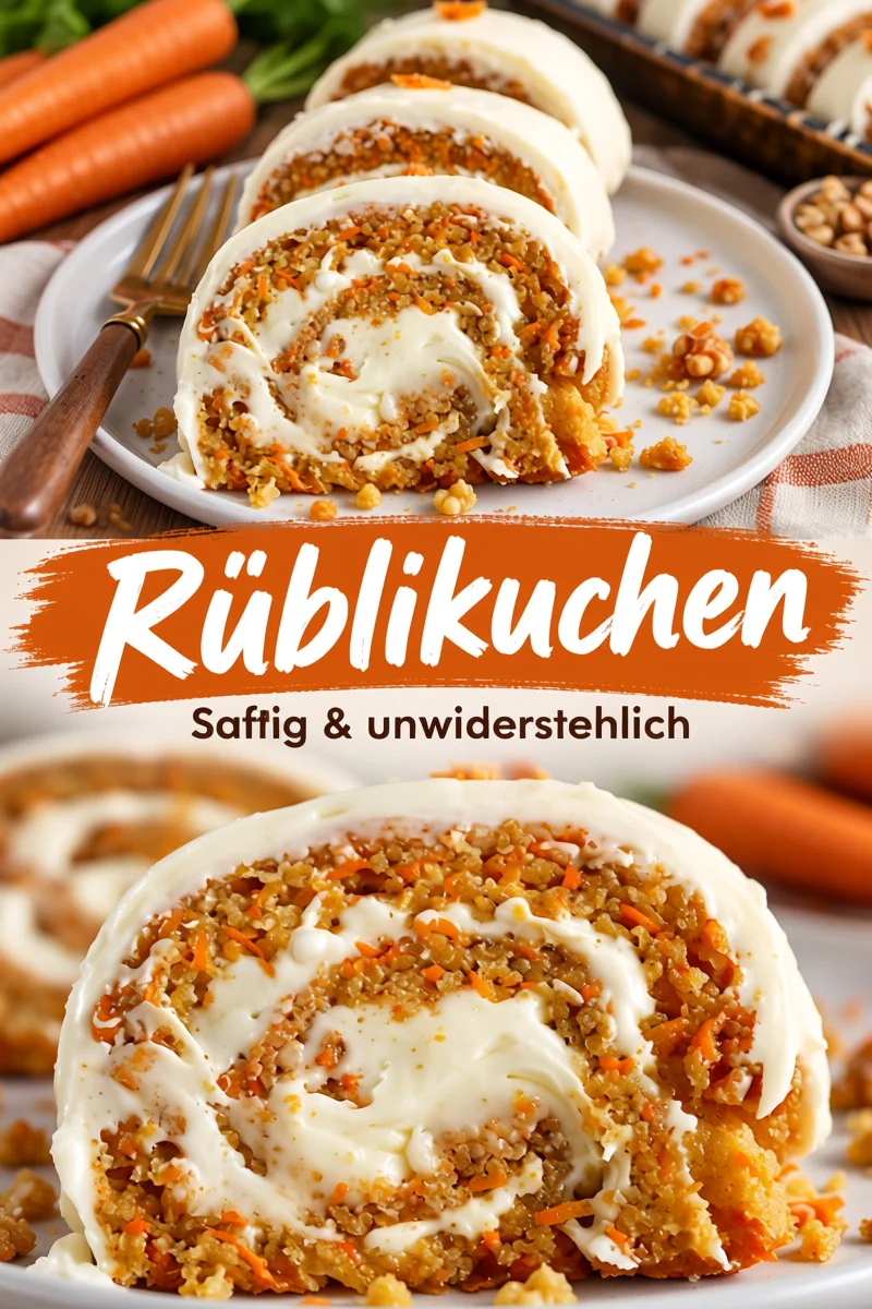 Genießen Sie die unwiderstehliche Karottenkuchen-Rolle mit Sahne-Käse-Füllung - Entdecken Sie das köstliche Geheimnis der Karottenkuchen-Rolle! Dieser zarte, feuchte Kuchen ist perfekt für jeden Anlass, von Geburtstagsfeiern bis hin zum Kaffeekränzchen. Überraschen Sie Ihre Gäste mit dieser unwiderstehlichen Füllung und genießen Sie ein Stück Luxus auf Ihrer Feier. Lassen Sie sich diese himmlische Kreation nicht entgehen! Probieren Sie es jetzt aus! #Karottenkuchen #Backen #Dessertideen