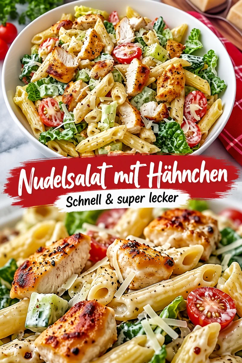 Hähnchen Caesar Pasta Salat – Schnell, lecker und perfekt für jede Gelegenheit! - Entdecken Sie die perfekte Mischung aus Geschmack und Frische mit unserem Hähnchen Caesar Pasta Salat. Ideal für ein schnelles Mittagessen oder ein elegantes Abendessen mit Freunden. Mit einfachen Zutaten und in wenigen Schritten zubereitet, wird dieses Rezept Ihre Gäste beeindrucken. Probieren Sie es jetzt aus! #PastaSalat #HähnchenCaesar #EinfachKochen