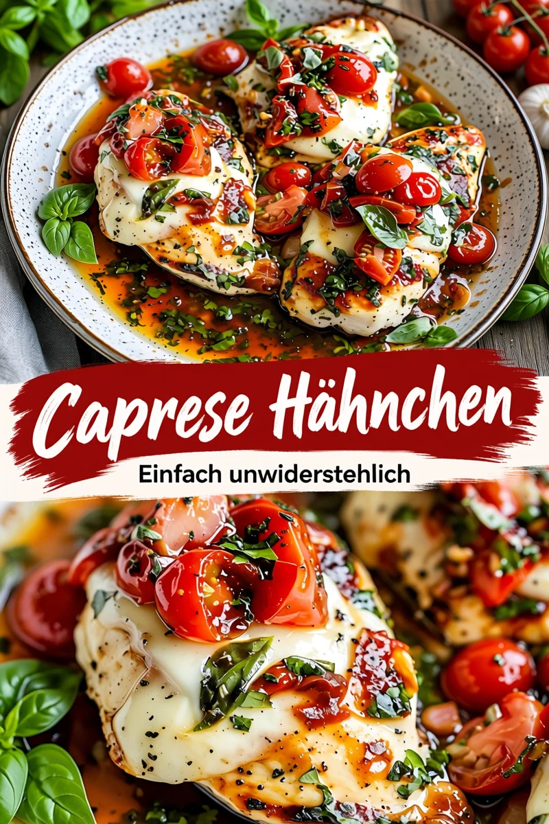 Hähnchen Caprese: Schnelles und köstliches Rezept für jeden Abend! - Entdecke das einfache Rezept für Hähnchen Caprese, das italienische Aromen direkt auf deinen Tisch bringt. Mit saftiger Hähnchenbrust, frischen Tomaten und geschmolzenem Mozzarella ist dieses Gericht perfekt für ein schnelles Abendessen. Lass dir dieses Geschmackserlebnis nicht entgehen, koche es jetzt nach! #HähnchenCaprese #SchnelleRezepte #ItalienischeKüche