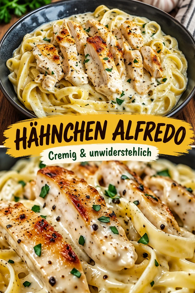 Hähnchen Fettuccine Alfredo: Ein cremiges Pasta Vergnügen für jeden Anlass - Entdecke das köstliche Rezept für Hähnchen Fettuccine Alfredo, das deine Familie begeistern wird. Diese einfache, aber beeindruckende Mahlzeit kombiniert zarte Hähnchenbrust mit einer reichhaltigen, cremigen Alfredo-Sauce und perfekt gekochten Fettuccine. Ideal für ein schnelles Abendessen oder ein besonderes Dinner. Probiere es noch heute aus und mache jeden Bissen unvergesslich! #HähnchenFettuccine #PastaLiebhaber #EinfacheRezepte