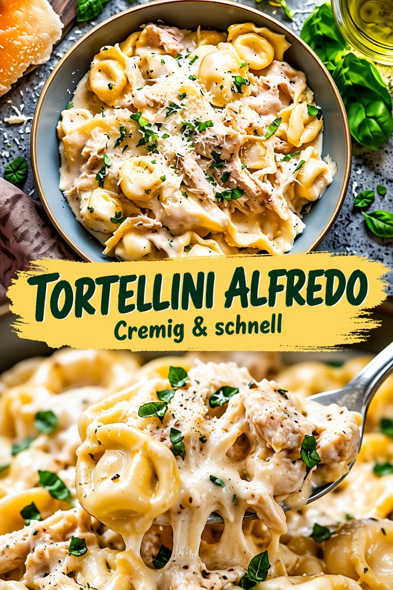 Hähnchen-Tortellini Alfredo – Ein schnelles Familiengericht - Entdecken Sie unser Rezept für Hähnchen-Tortellini Alfredo, das ein echter Genuss für die ganze Familie ist. Schnell zubereitet und unglaublich lecker – die perfekte Wahl für ein einfaches Abendessen! Holen Sie sich die Zutaten und probieren Sie es aus! #PastaRezept #Familienessen #Küchenliebe