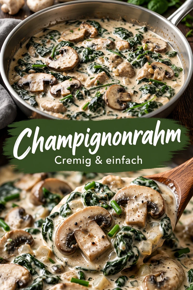 Hähnchen und Spinat in cremiger Pilzsauce - Ein Genuss für jeden Abend! - Entdecke dieses unwiderstehliche Rezept für Hähnchen und Spinat in cremiger Pilzsauce! Die perfekte Kombination aus zarten Hähnchenkeulen, frischem Spinat und einer köstlichen Pilzsauce wird deine Familie lieben. Probiere es aus und bring frischen Wind in deine Abendessen! 👍 #HähnchenRezept #Spinat #LeckerEssen