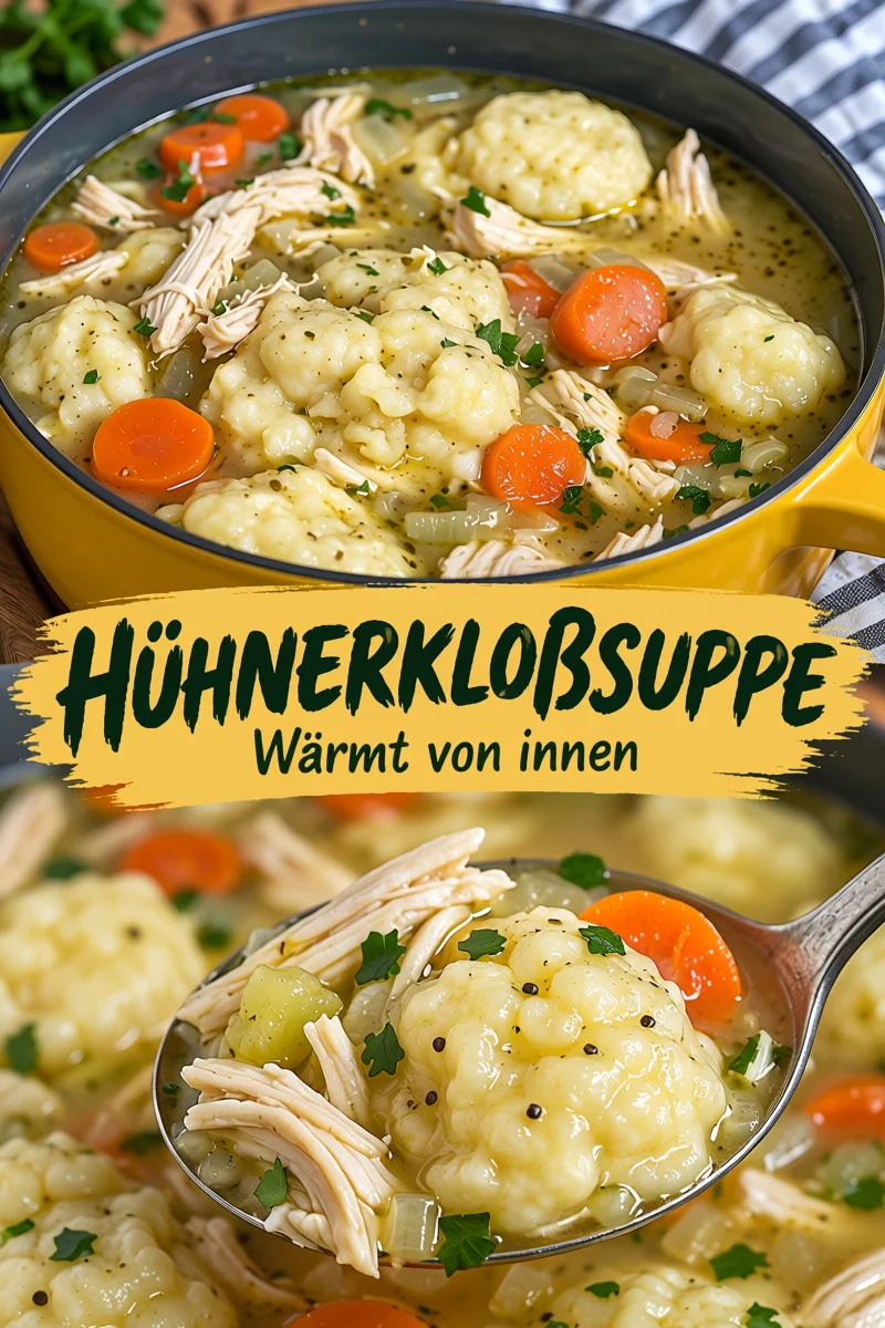 Herzhaftes Hähnchen und Dampfnudeln-Suppe für kalte Tage - Genießen Sie diese köstliche Hähnchen und Dampfnudeln-Suppe, die ideal für kalte Tage ist. Mit frischem Gemüse und zartem Hühnerfleisch ist dieses Rezept einfach zuzubereiten und bietet einen herzhaften Geschmack, der wärmt. Probieren Sie es aus und genießen Sie die Gemütlichkeit! Kochen Sie heute noch! #HähnchenSuppe #Herzhaft #WärmendeGerichte