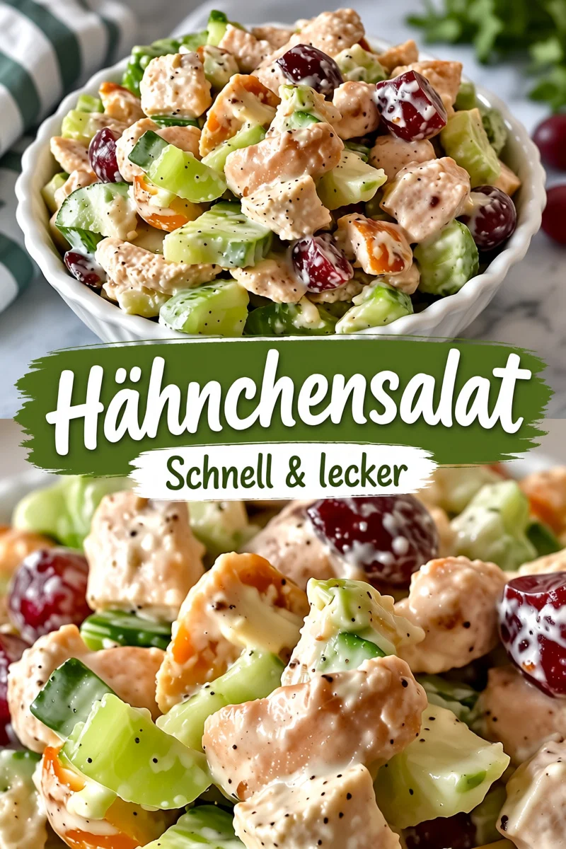 Huhn Waldorfsalat: Ein erfrischendes und nahrhaftes Geschmackserlebnis - Entdecken Sie das perfekte Rezept für Huhn Waldorfsalat. Dieses Gericht vereint frische Äpfel, zartes Huhn und knackige Walnüsse zu einer köstlichen Geschmackskomposition. Ideal für ein schnelles Abendessen oder ein Buffet! Probieren Sie es aus und servieren Sie es auf frisch grüner Beilage. Lassen Sie sich von diesem schnellen Rezept inspirieren und genießen Sie gesunde Ernährung! Jetzt ausprobieren! #Waldorfsalat #GesundesAbendessen #Hühnchenrezept