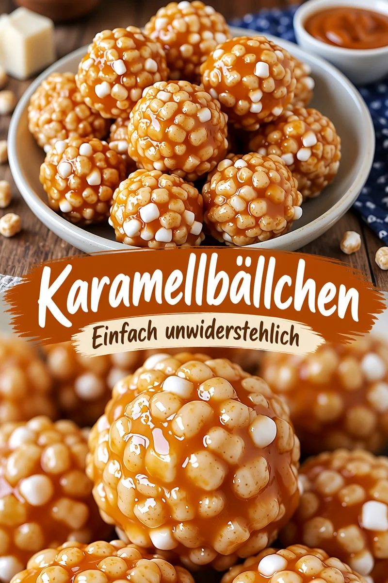 Karamell-Marshmallow-Reis-Krispie-Bälle: Süße Köstlichkeiten für jeden Anlass - Entdecke die unwiderstehlichen Karamell-Marshmallow-Reis-Krispie-Bälle! Diese süße Versuchung kombiniert köstlichen Karamellgeschmack mit zarten Marshmallows und knusprigen Reis-Krispies. Perfekt für Feste oder einfach als Snack zwischendurch. Probiere es aus und verwöhne deine Liebsten! Frage dich nicht länger ‘Warum nicht?’. Jetzt das Rezept entdecken! #Süßigkeiten #Rezept #Karamell
