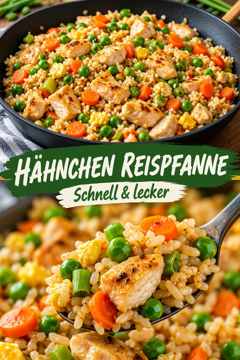 Köstlicher Hähnchen-Fried Reis für ein schnelles Abendessen - Entdecke das Rezept für Hähnchen-Fried Reis – eine leckere Kombination aus knusprigem Gemüse, saftigem Hähnchen und aromatischem Reis. Perfekt für ein schnelles Abendessen unter der Woche oder gesellige Abende mit Freunden. Lass dir dieses einfache und schmackhafte Gericht nicht entgehen! Probiere es jetzt aus und bringe Abwechslung in deine Küche! #HähnchenRezept #SchnelleGerichte #Hausmannskost