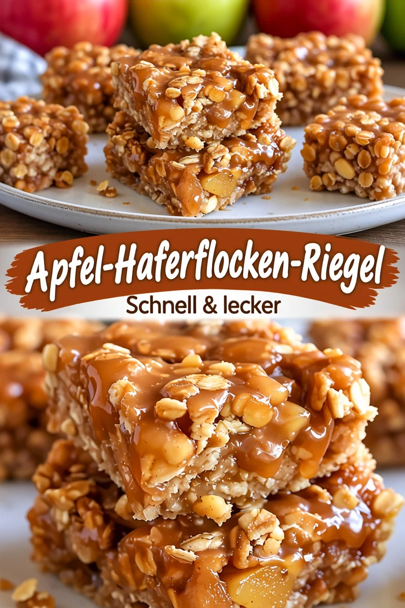 Perfekte Karamell-Apfel-Haferflocken-Riegel für den Herbstgenuss - Entdecken Sie das Rezept für köstliche Karamell-Apfel-Haferflocken-Riegel! Diese Kombination aus herzhaften Haferflocken und süßen Äpfeln macht jeden Snack zum Erlebnis. Ideal für kalte Tage und als gesunder Snack! Probieren Sie es aus und genießen Sie diesen unwiderstehlichen Genuss. Teilen Sie Ihr Ergebnis mit uns! #ApfelRezepte #Haferflocken #Snacks