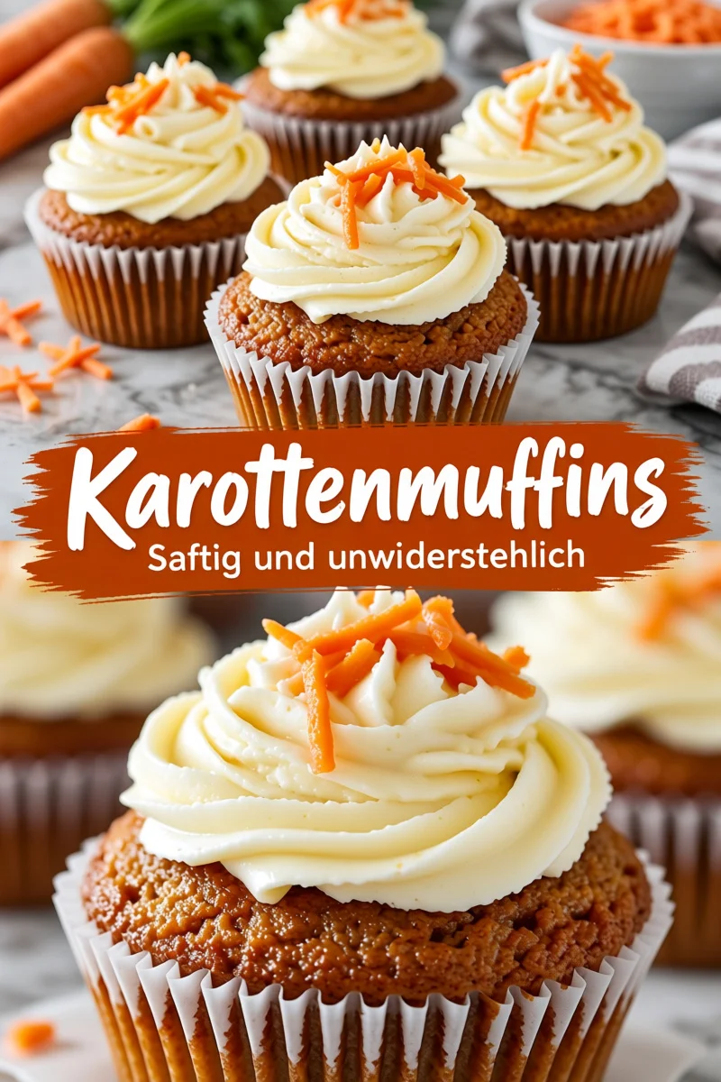 Saftige Karotten-Cupcakes mit himmlischem Frischkäse-Frosting - Entdecke das Rezept für köstliche Karotten-Cupcakes mit cremigem Frischkäse-Frosting. Perfekt für jeden besonderen Anlass! Verwöhne deine Gäste mit diesen süßen Leckereien, die einfach zuzubereiten sind. Lass dir dieses Rezept nicht entgehen – jetzt ausprobieren und genießen! #Cupcakes #Karottenkuchen #Backen