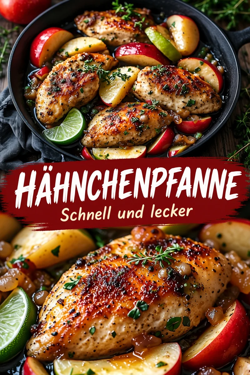 Schnelles Hähnchen mit Äpfeln und köstlicher Maple-Lime-Sauce - Entdecken Sie dieses köstliche Rezept für Hähnchen mit Äpfeln und Maple-Lime-Sauce! Ideal für ein schnelles und aufregendes Abendessen unter der Woche. Genießen Sie die perfekte Balance zwischen herzhaften und süßen Aromen. Kochen Sie jetzt und beeindrucken Sie Ihre Familie! #HähnchenRezept #EinfacheRezepte #KochIdeen