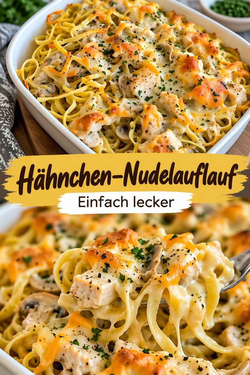 Verführerisches Hähnchentetrazzini: Das perfekte Komfortessen - Entdecken Sie unser köstliches Hähnchentetrazzini Rezept, das Ihre Familie begeistern wird! Diese cremige Pasta mit zartem Hühnchen und würzigen Pilzen ist das ideale Komfortfood für jeden Anlass. Bereiten Sie es noch heute zu und genießen Sie ein herzhaftes Abendessen, das die ganze Familie lieben wird! Teilen Sie Ihre Kreationen mit uns! #Hähnchentetrazzini #PastaRezept #Komfortfood