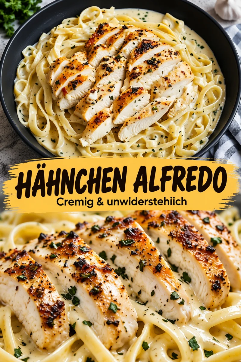 Verwöhne dich mit cremigem Hähnchen Fettuccine Alfredo – einfach und lecker! - Entdecke unser unwiderstehliches Rezept für Hähnchen Fettuccine Alfredo! Dieses italienische Gericht ist ideal für ein gemütliches Abendessen und vereint zartes Hühnchen mit einer cremigen Sauce und perfekt gekochten Fettuccine. Perfekt für jeden Anlass! Probiere es jetzt aus und beeindrucke deine Gäste! #HähnchenFettuccine #ItalienischeKüche #AbendessenIdeen